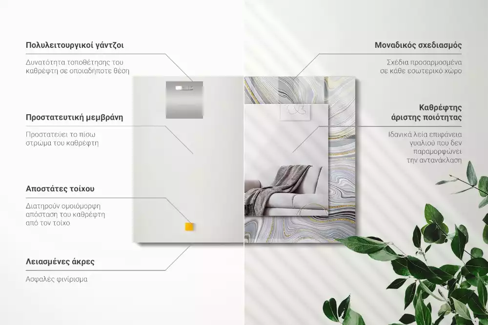 Obdĺžnikové ozdobné zrkadlo Abstraktné mramorové vzory