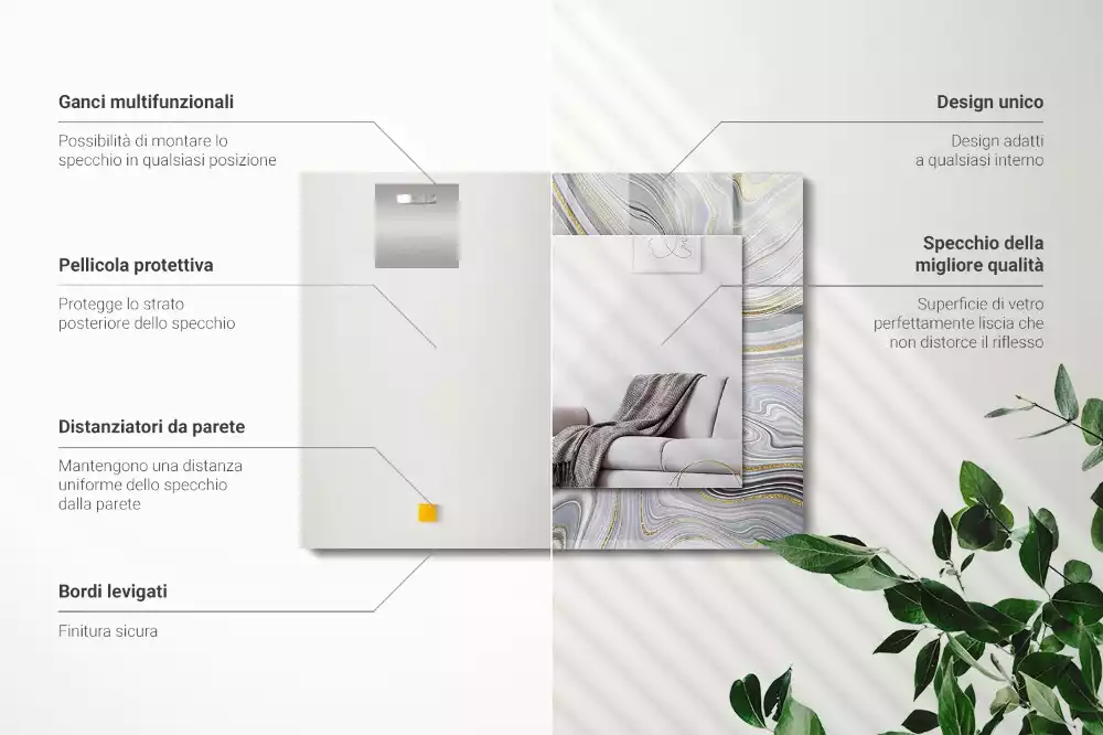 Obdĺžnikové ozdobné zrkadlo Abstraktné mramorové vzory