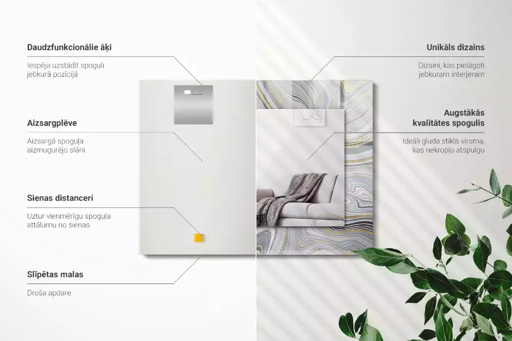 Obdĺžnikové ozdobné zrkadlo Abstraktné mramorové vzory