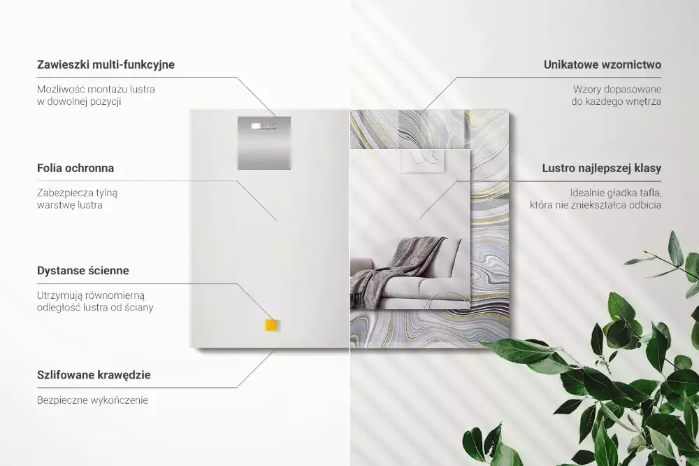 Obdĺžnikové ozdobné zrkadlo Abstraktné mramorové vzory