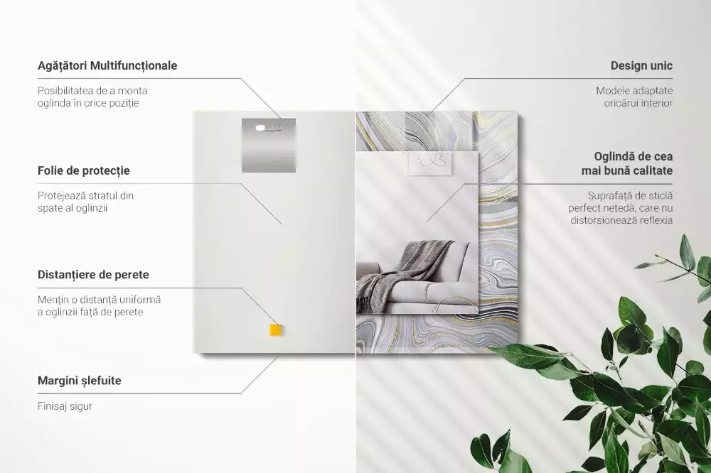 Obdĺžnikové ozdobné zrkadlo Abstraktné mramorové vzory