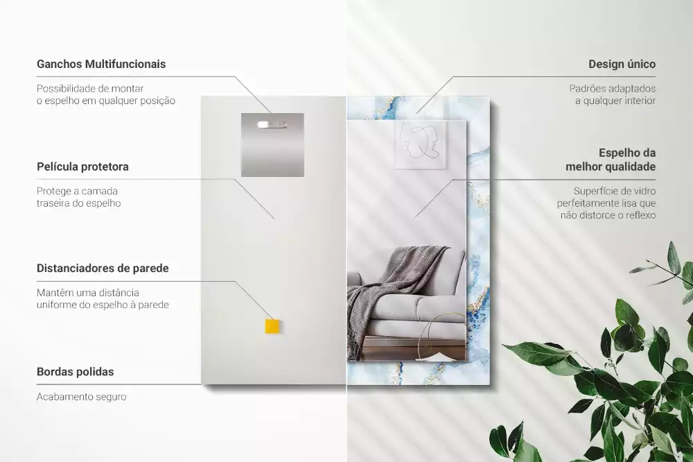 Obdĺžnikové zrkadlo s motívom Abstraktný mramorový vzor