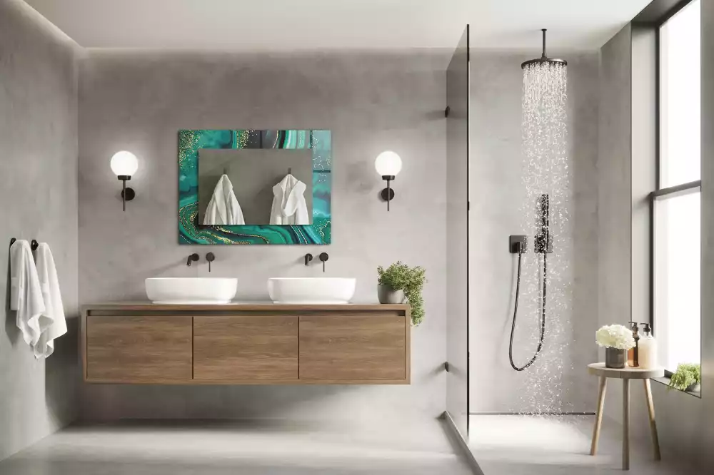 Obdĺžnikové dekoračné zrkadlo Abstraktná zelená textúra