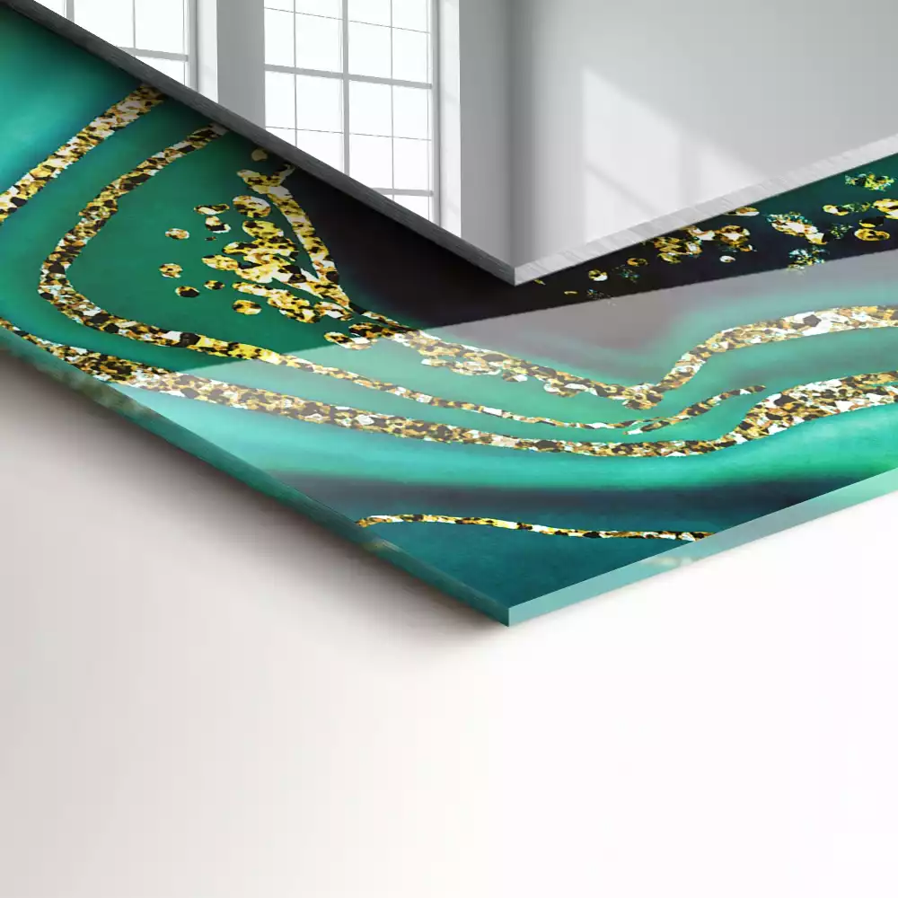 Obdĺžnikové dekoračné zrkadlo Abstraktná zelená textúra