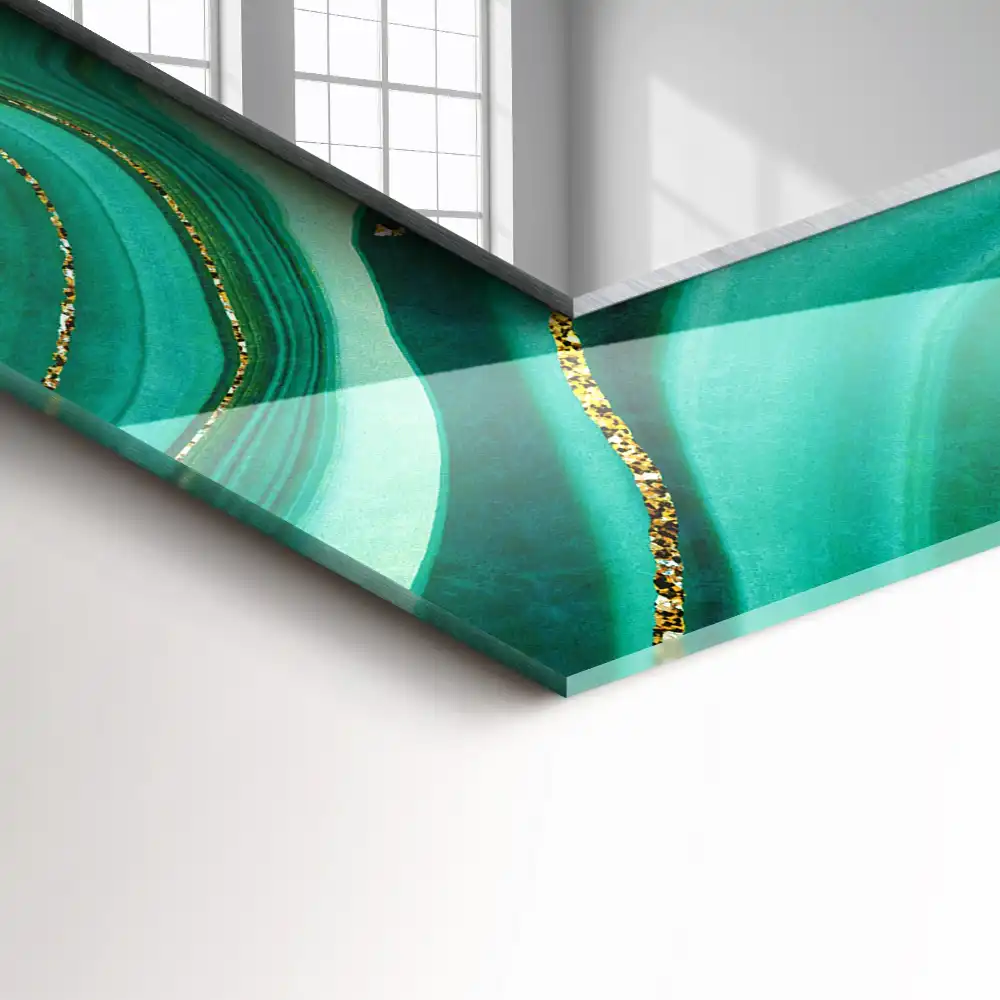 Obdĺžnikové zrkadlo s motívom Abstraktná zelená textúra