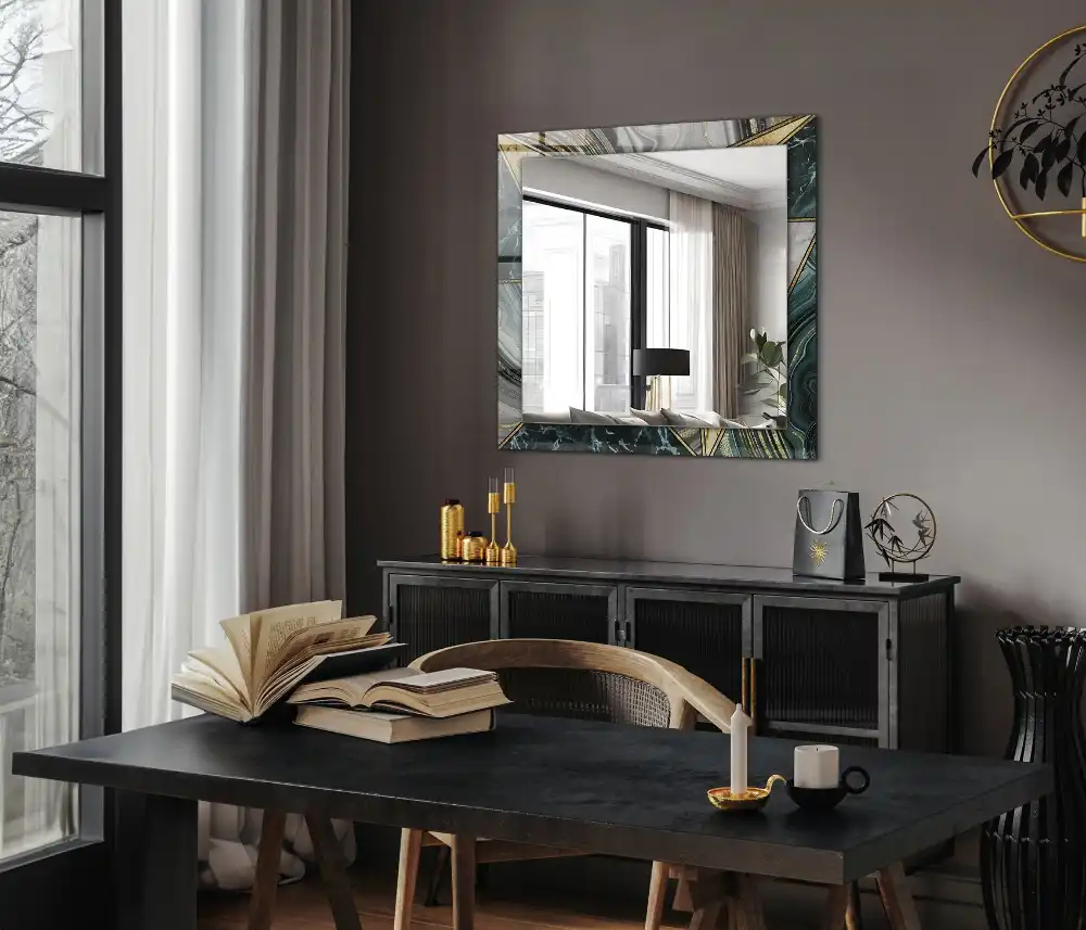 Obdĺžnikové ozdobné zrkadlo Abstraktné geometrické vzory