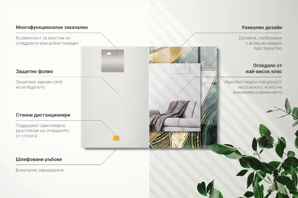 Obdĺžnikové ozdobné zrkadlo Abstraktné geometrické vzory