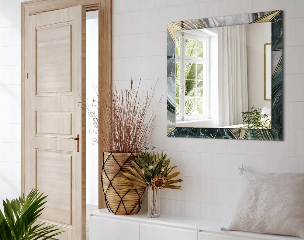 Obdĺžnikové ozdobné zrkadlo Abstraktné geometrické vzory