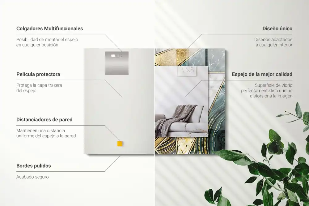 Obdĺžnikové ozdobné zrkadlo Abstraktné geometrické vzory