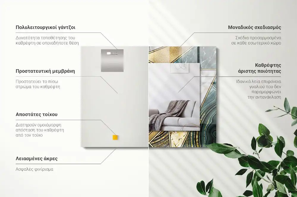 Obdĺžnikové ozdobné zrkadlo Abstraktné geometrické vzory