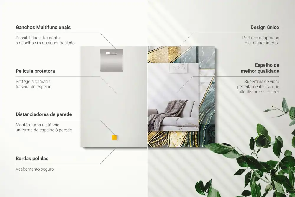 Obdĺžnikové ozdobné zrkadlo Abstraktné geometrické vzory