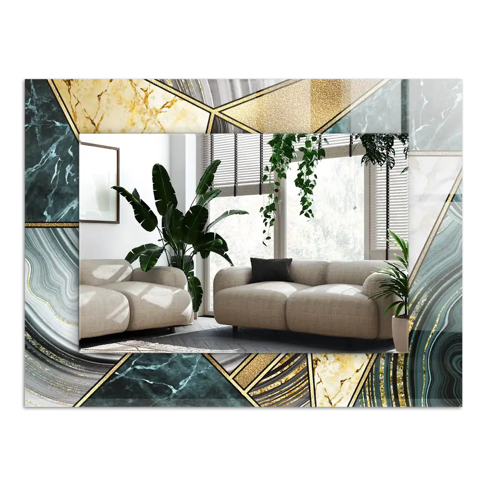 Obdĺžnikové ozdobné zrkadlo Abstraktné geometrické vzory