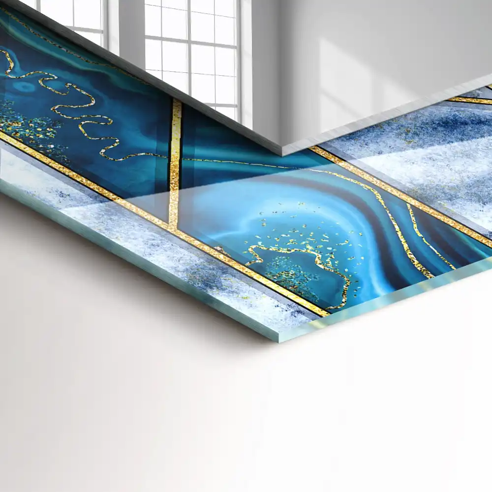 Obdĺžnikové dekoračné zrkadlo Abstraktná geometrická mozaika