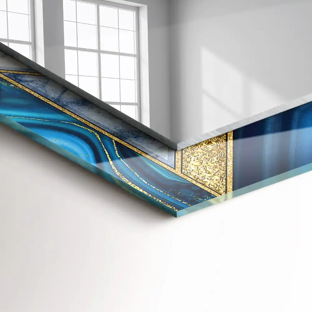 Obdĺžnikové dekoračné zrkadlo Abstraktná geometrická mozaika