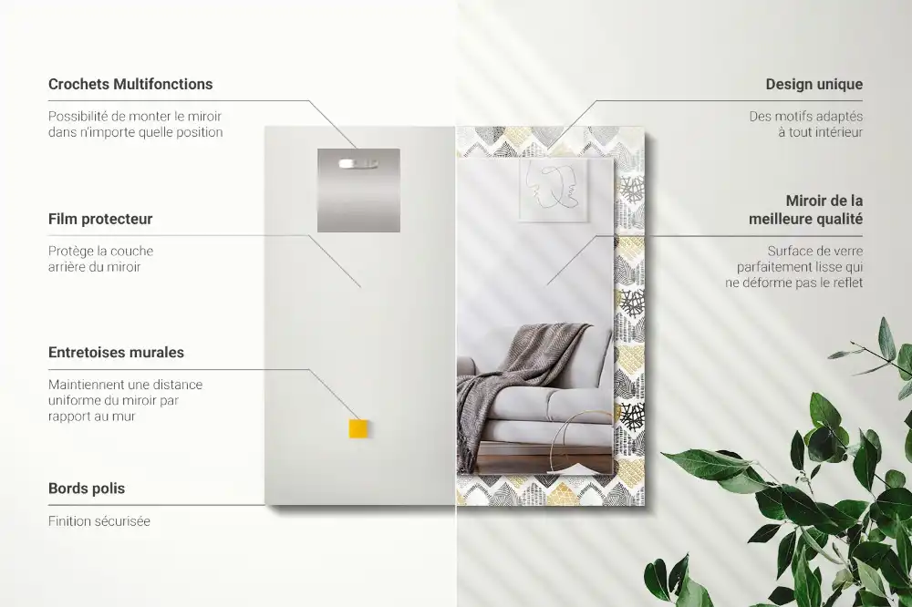 Obdĺžnikové zrkadlo s motívom Farebné srdcia