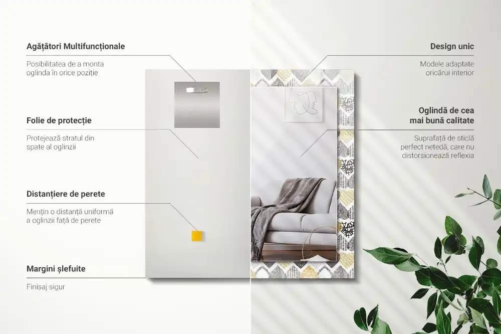 Obdĺžnikové zrkadlo s motívom Farebné srdcia