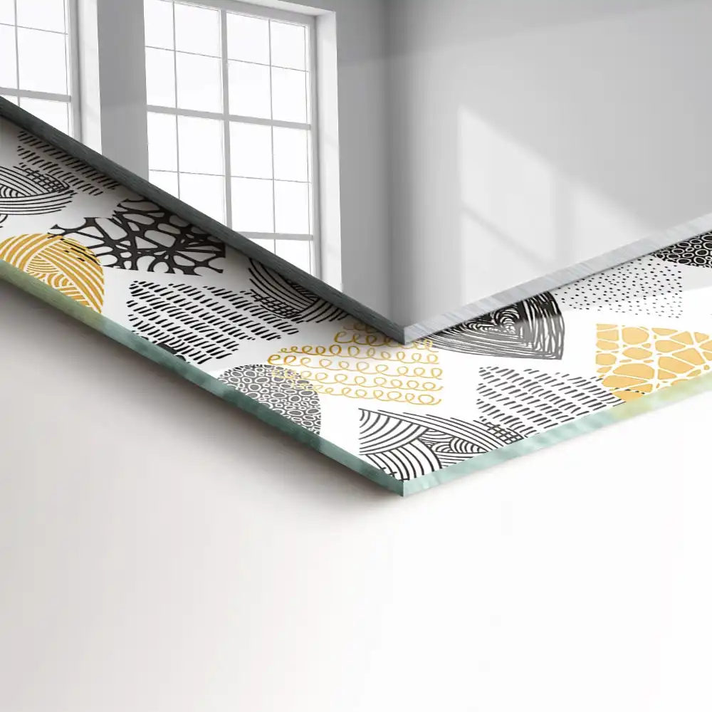 Obdĺžnikové zrkadlo s motívom Farebné srdcia