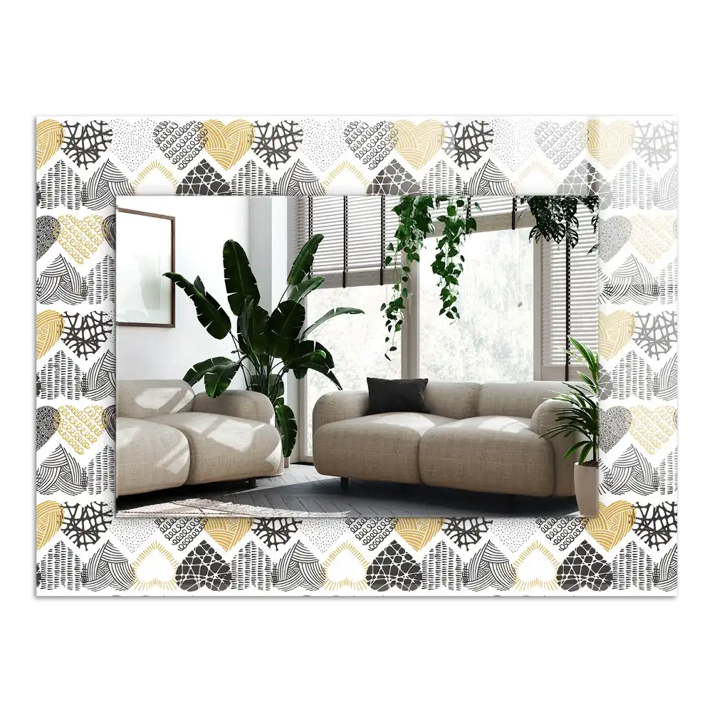 Obdĺžnikové zrkadlo s motívom Farebné srdcia