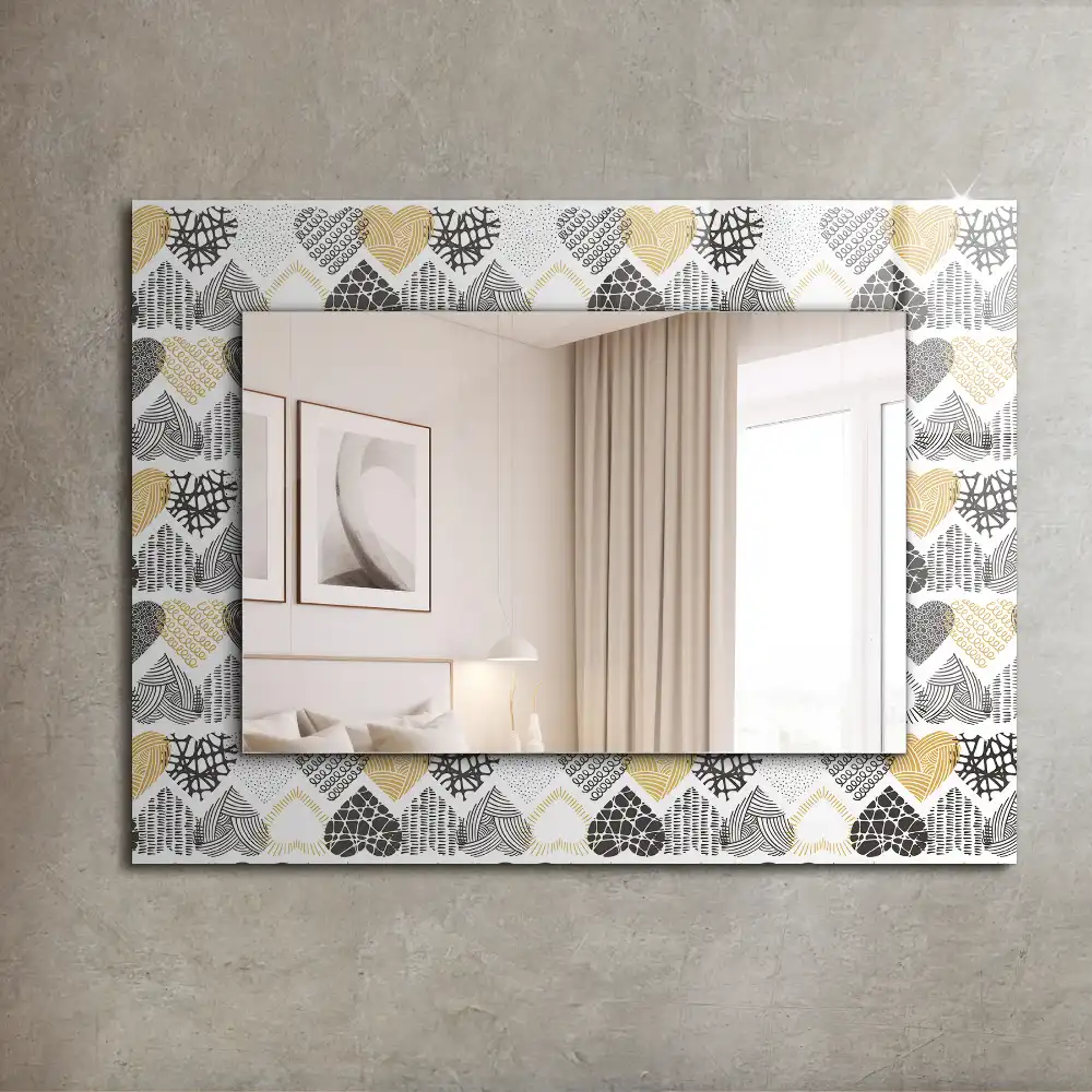 Obdĺžnikové zrkadlo s motívom Farebné srdcia