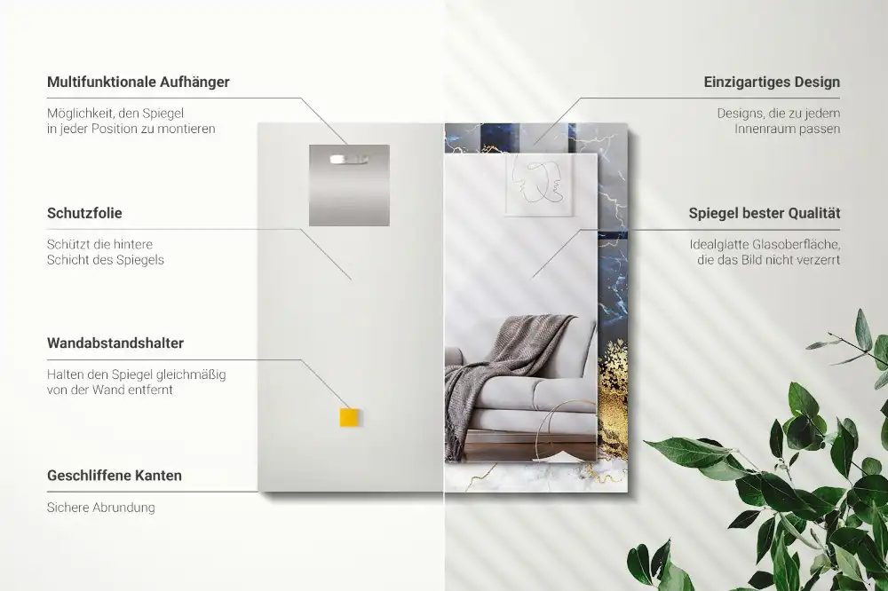 Obdĺžnikové dekoračné zrkadlo Mramorová abstrakcia