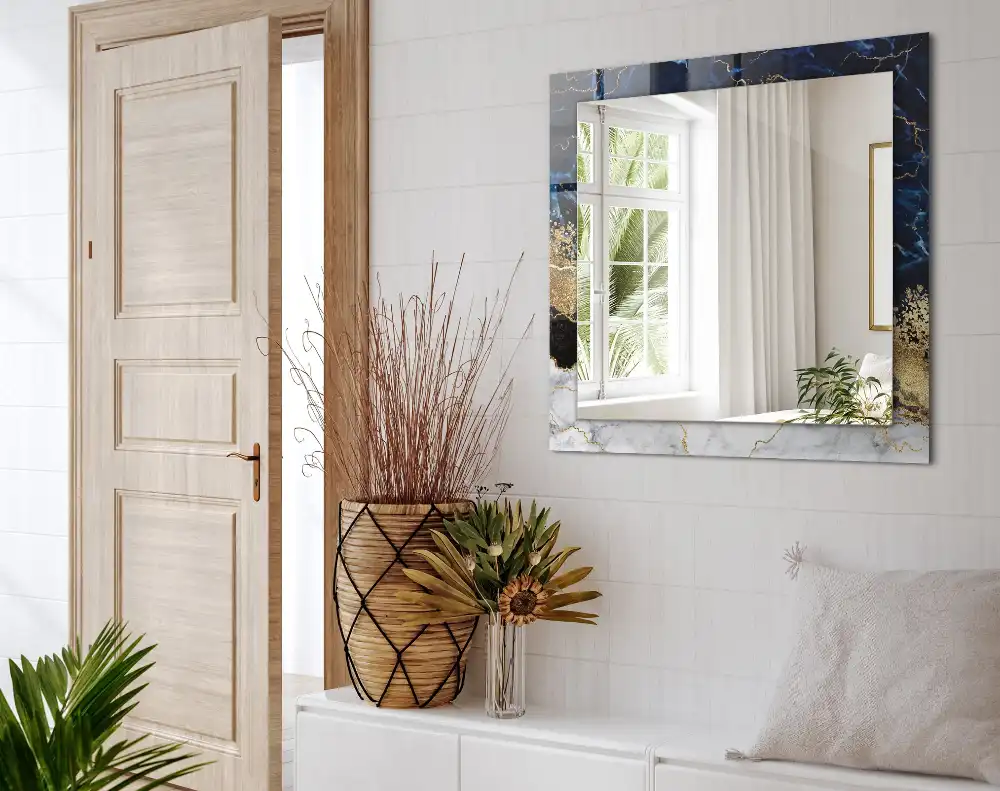 Obdĺžnikové dekoračné zrkadlo Mramorová abstrakcia