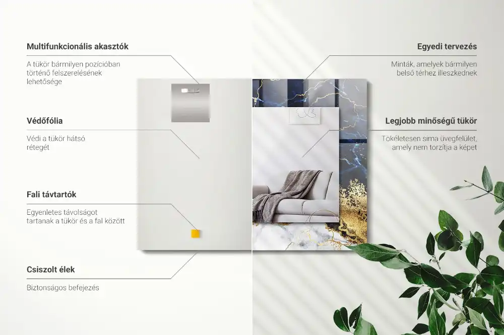 Obdĺžnikové dekoračné zrkadlo Mramorová abstrakcia