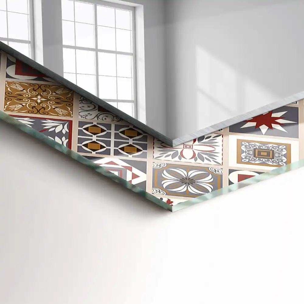 Obdĺžnikové dekoračné zrkadlo Farebné vzory dlaždíc