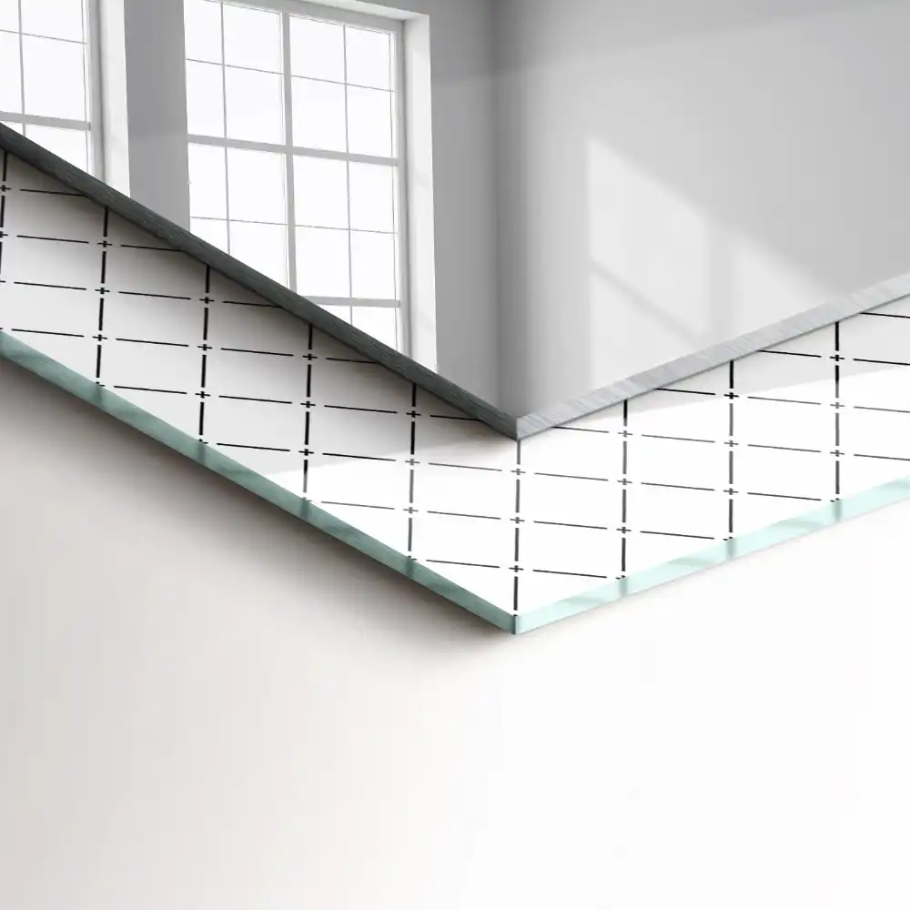 Obdĺžnikové dekoračné zrkadlo Čiary s kockovaným vzorom