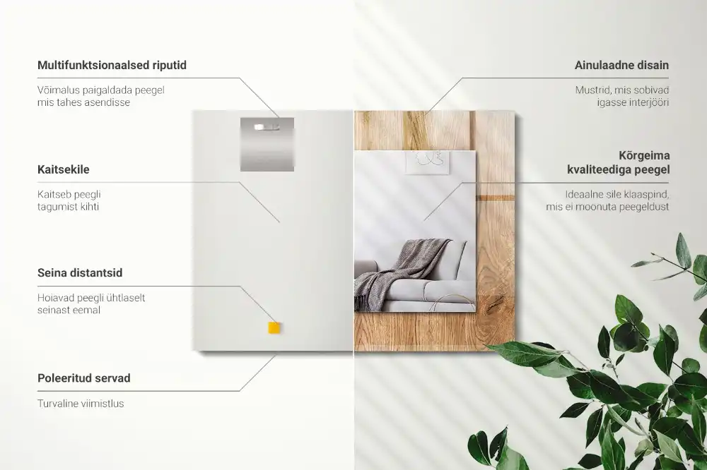 Obdĺžnikové zrkadlo s motívom Drevená textúra