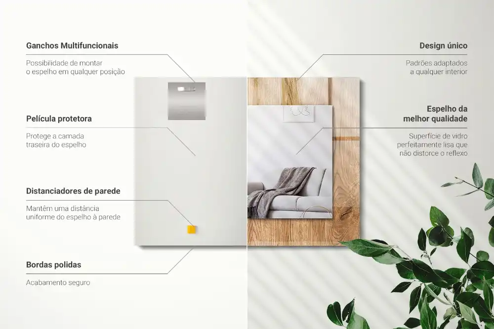 Obdĺžnikové zrkadlo s motívom Drevená textúra