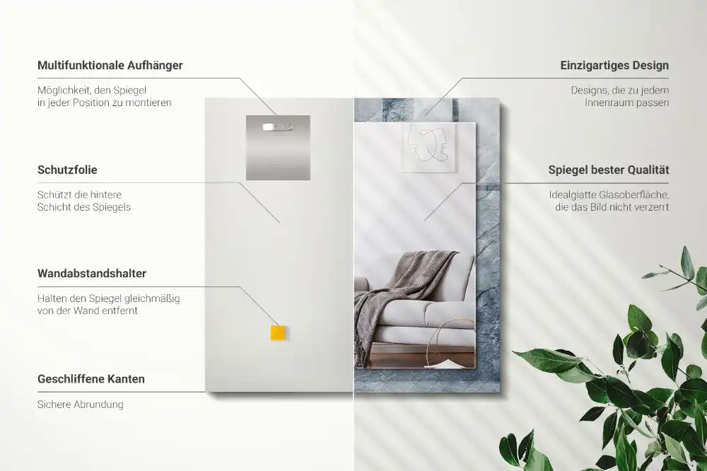 Obdĺžnikové ozdobné zrkadlo Kamenná textúra kameňa