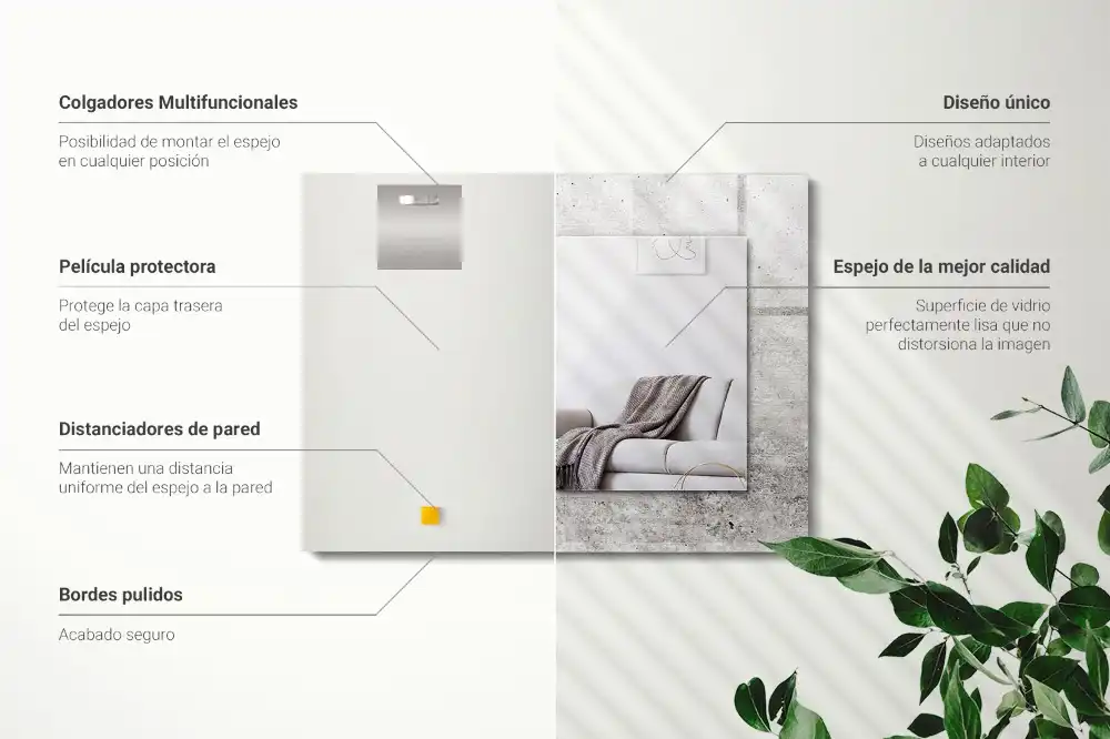 Obdĺžnikové ozdobné zrkadlo Textúra betónovej steny