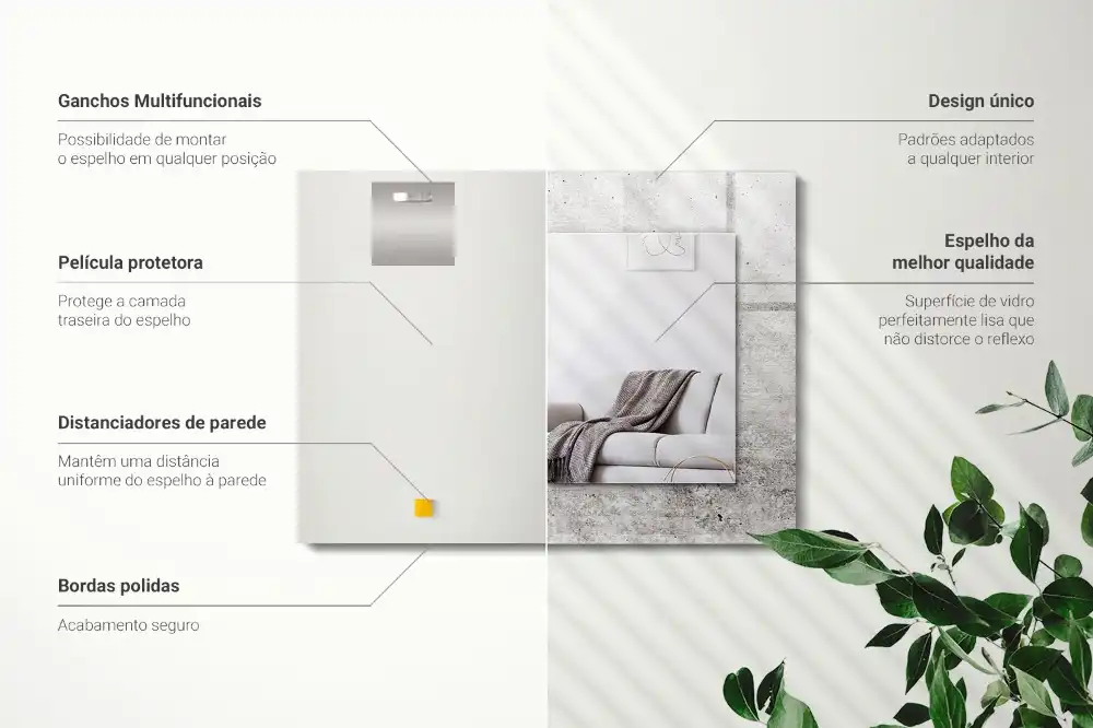 Obdĺžnikové ozdobné zrkadlo Textúra betónovej steny