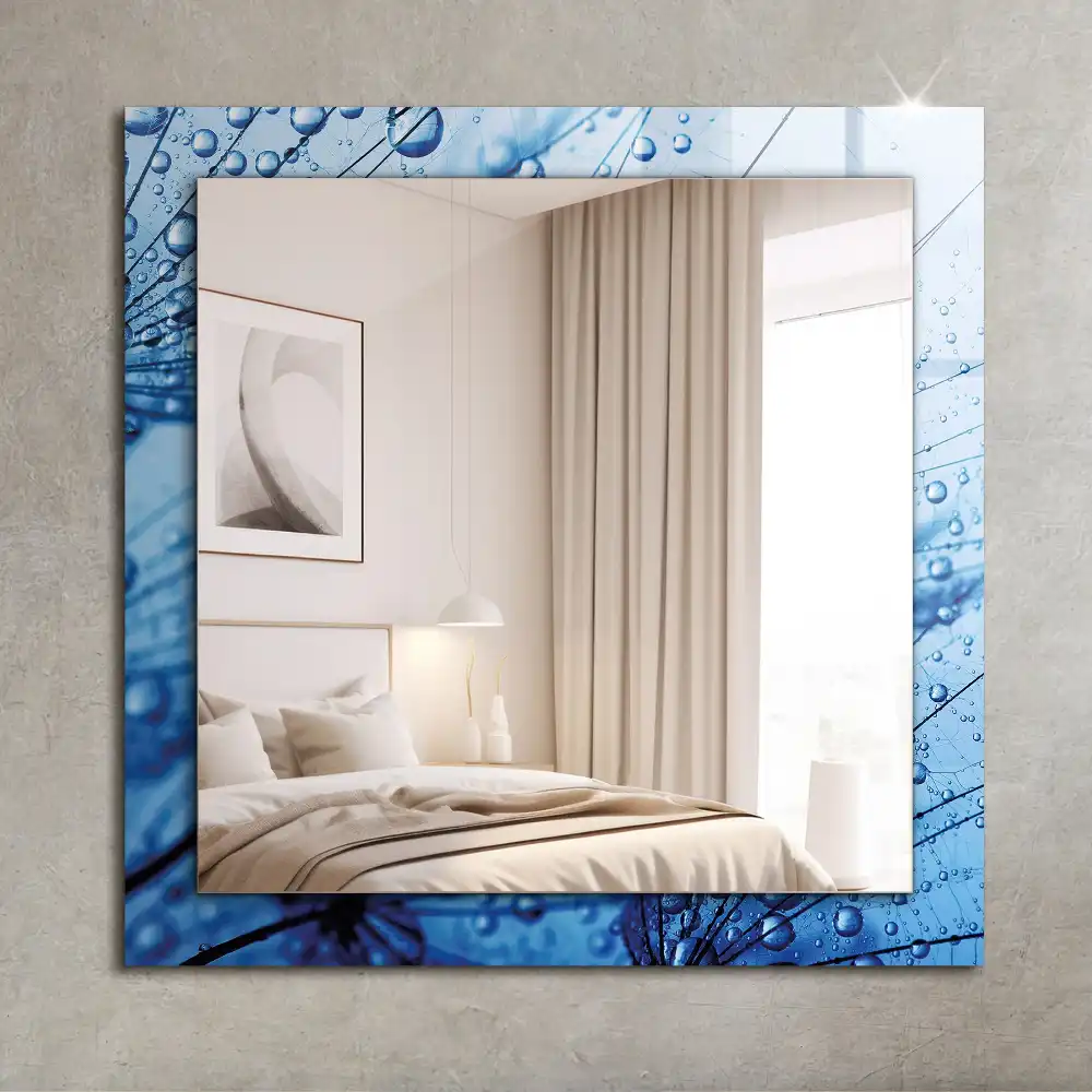 Obdĺžnikové dekoračné zrkadlo Kvapky na púpavy