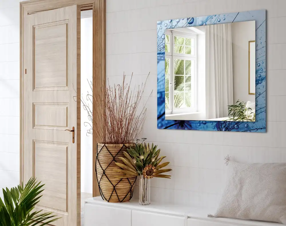 Obdĺžnikové dekoračné zrkadlo Kvapky na púpavy