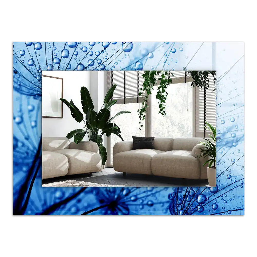 Obdĺžnikové dekoračné zrkadlo Kvapky na púpavy