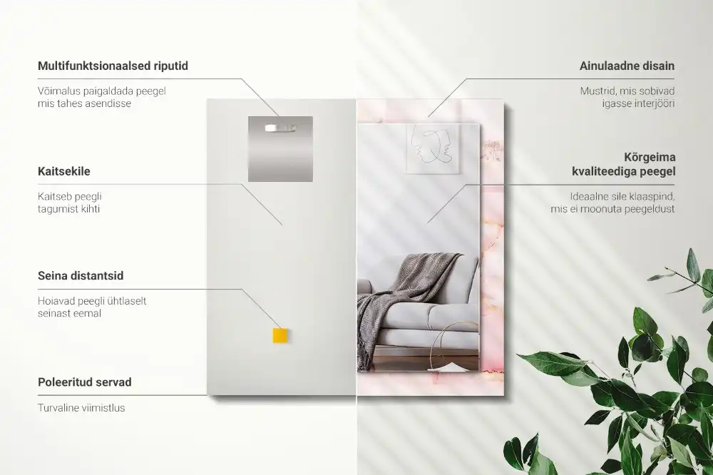 Obdĺžnikové dekoračné zrkadlo Ružový mramorový vzor