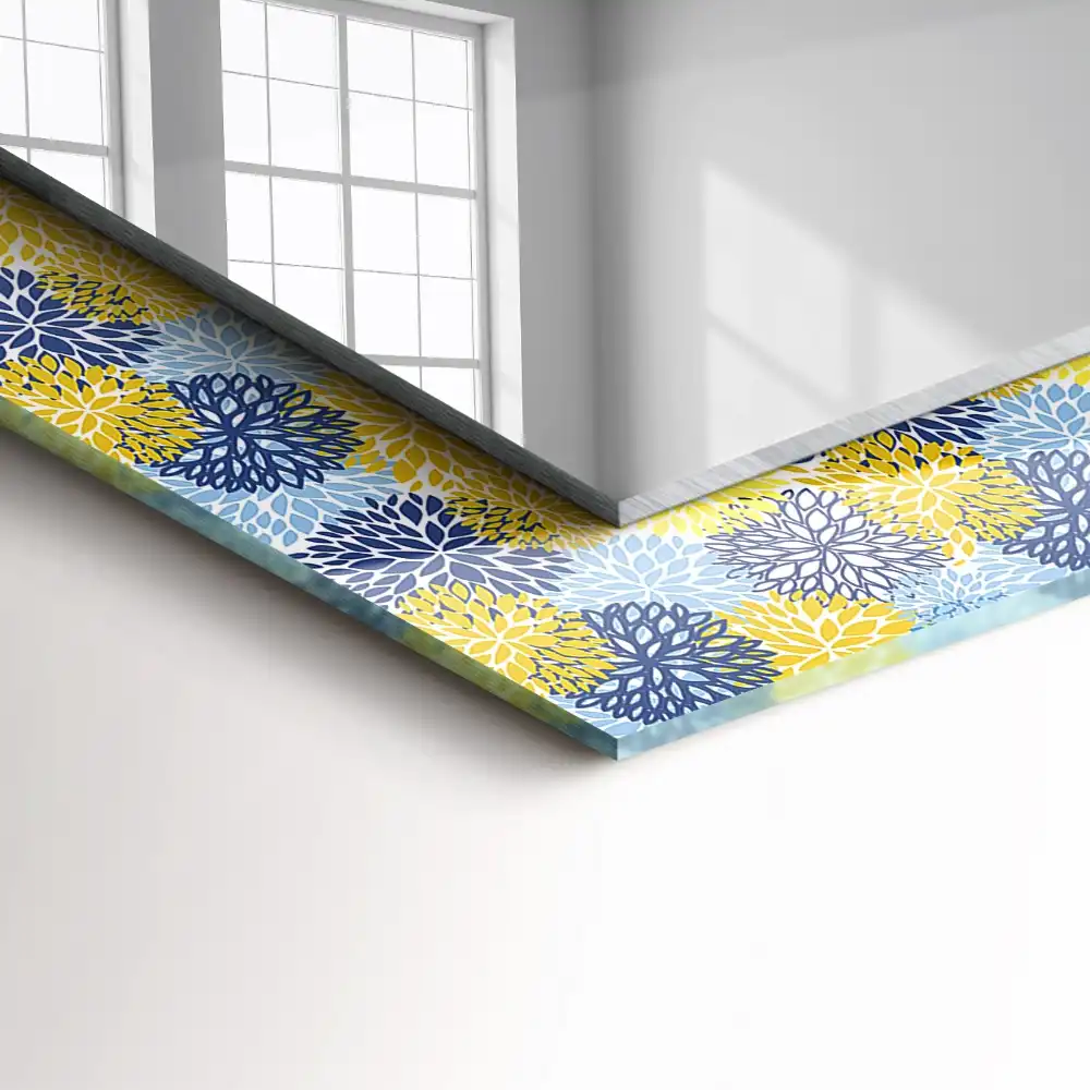 Obdĺžnikové zrkadlo s motívom Farebný kvetinový vzor