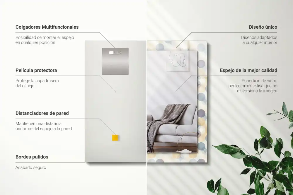 Obdĺžnikové ozdobné zrkadlo Farebné okrúhle vzory