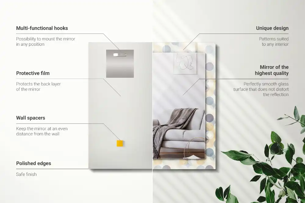 Obdĺžnikové ozdobné zrkadlo Farebné okrúhle vzory