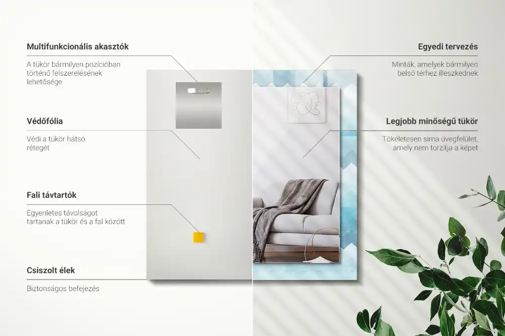 Obdĺžnikové dekoračné zrkadlo Cikcakový gradientový vzor