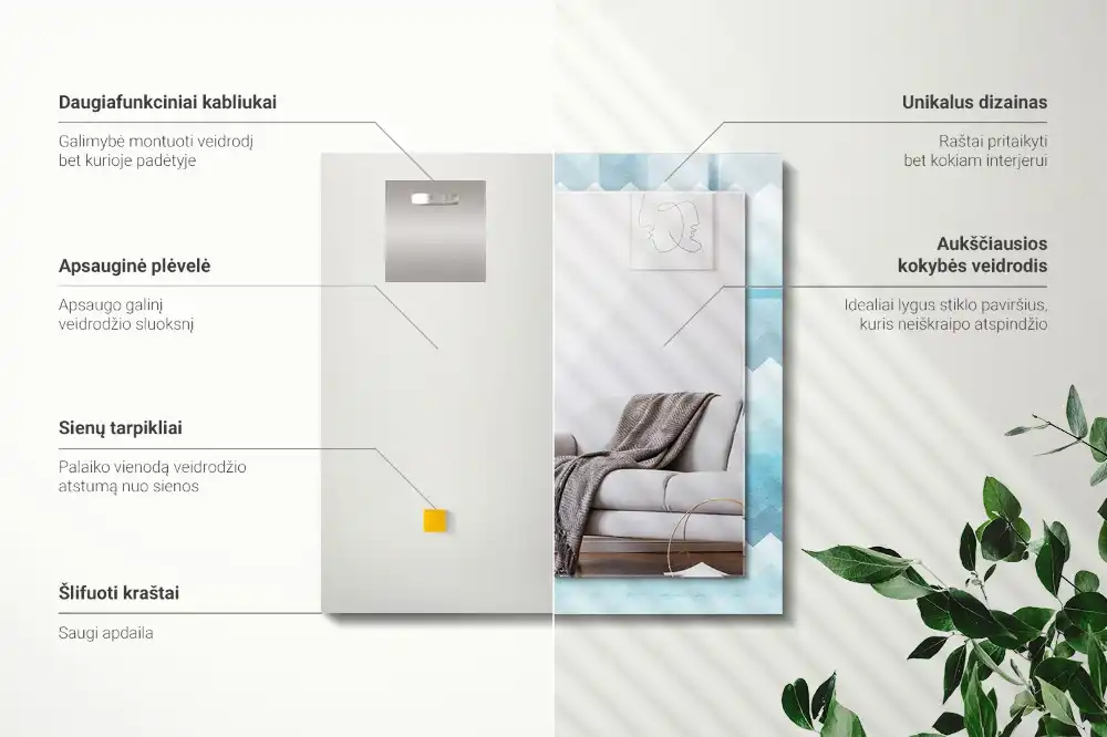 Obdĺžnikové dekoračné zrkadlo Cikcakový gradientový vzor