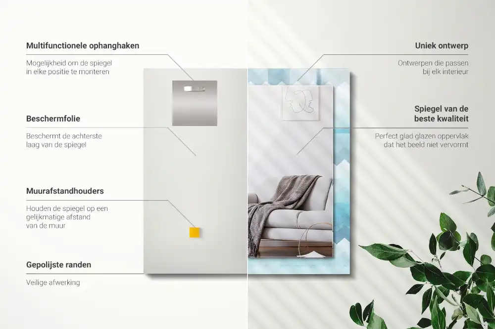 Obdĺžnikové dekoračné zrkadlo Cikcakový gradientový vzor