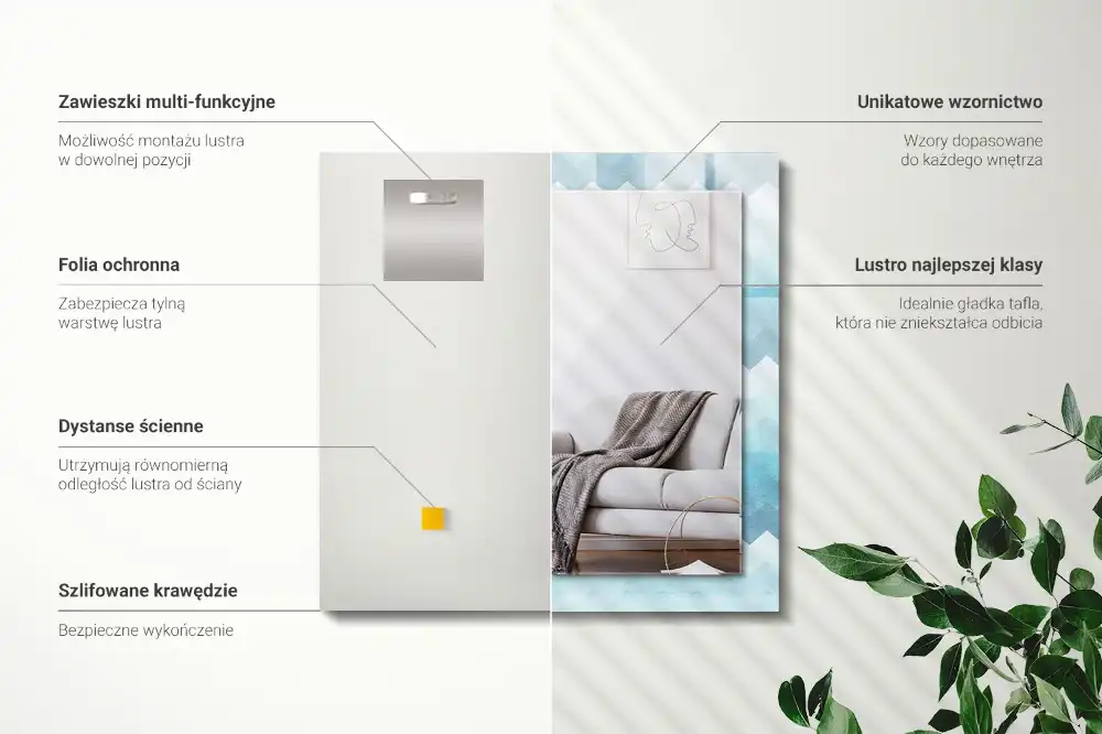 Obdĺžnikové dekoračné zrkadlo Cikcakový gradientový vzor