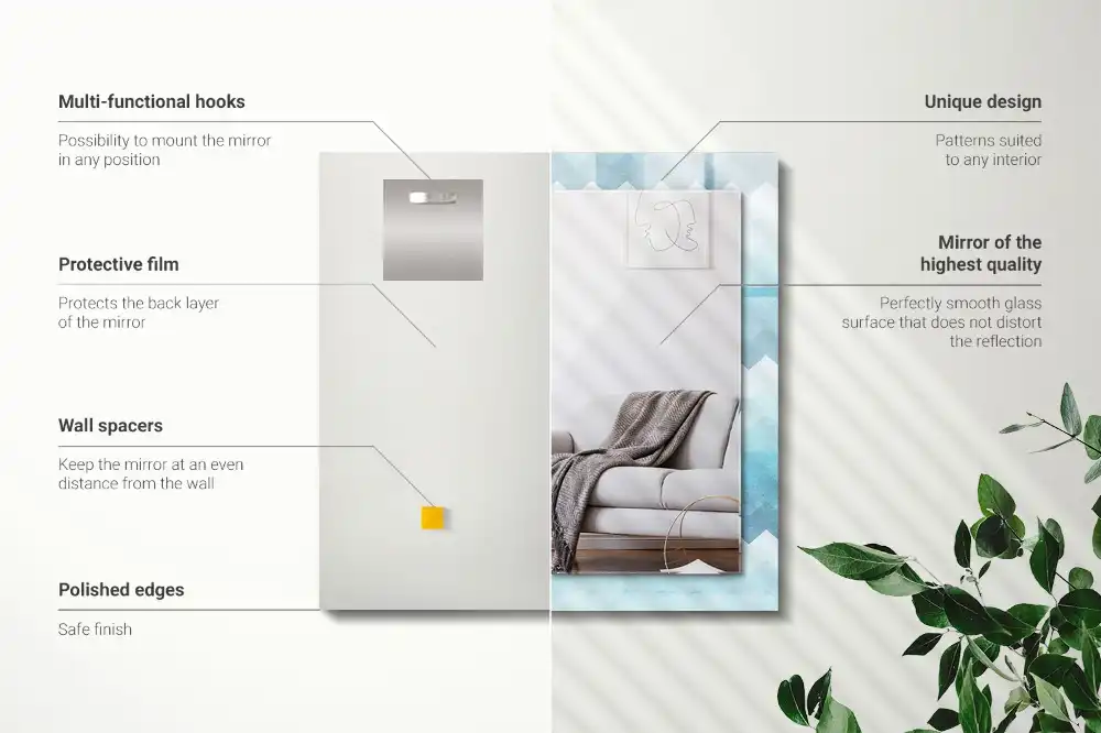 Obdĺžnikové dekoračné zrkadlo Cikcakový gradientový vzor