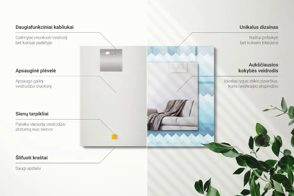 Obdĺžnikové dekoračné zrkadlo Cikcakový gradientový vzor