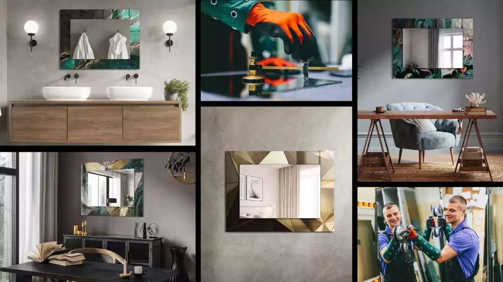 Obdĺžnikové ozdobné zrkadlo Abstraktné geometrické tvary