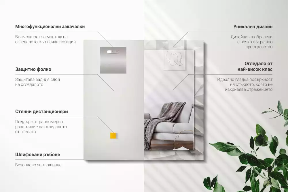 Obdĺžnikové ozdobné zrkadlo Abstraktné geometrické tvary