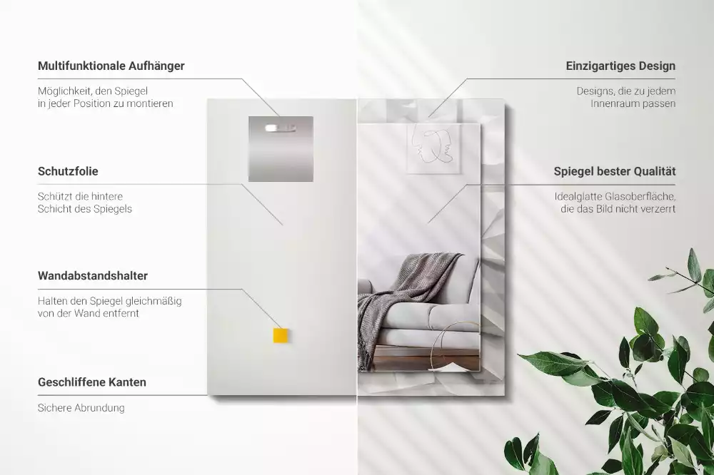 Obdĺžnikové ozdobné zrkadlo Abstraktné geometrické tvary