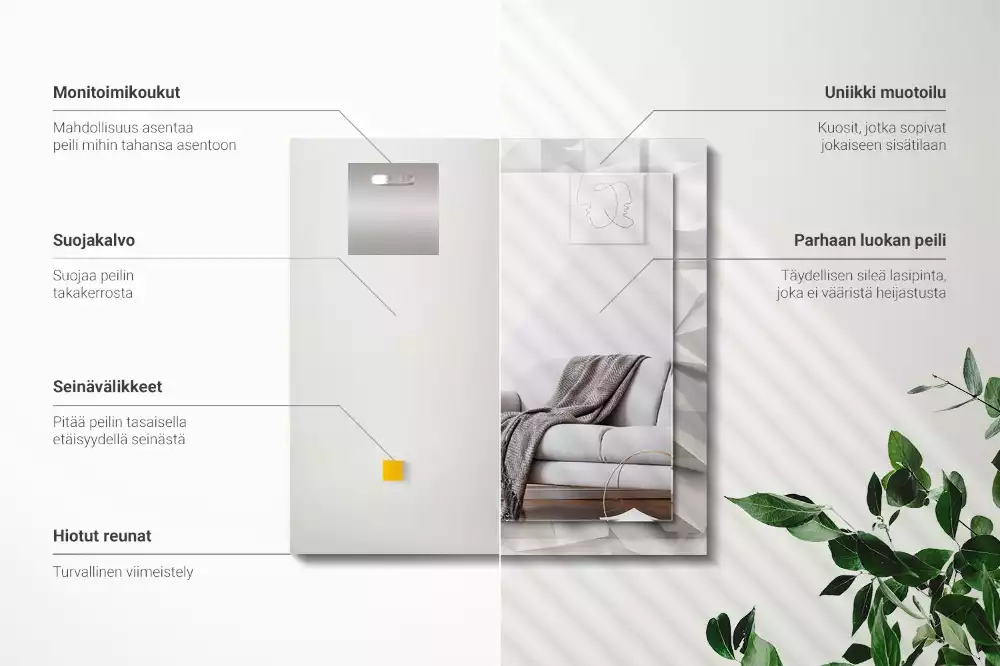 Obdĺžnikové ozdobné zrkadlo Abstraktné geometrické tvary